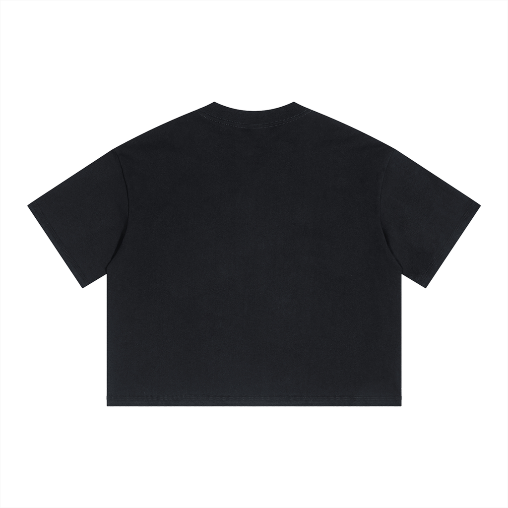 Posterized Evil Boxy Drop Shoulder Crop T-Shirt